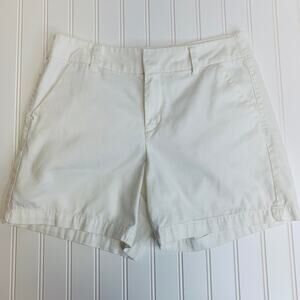 Merona White Flat Front Shorts Sz 4 Fit 1